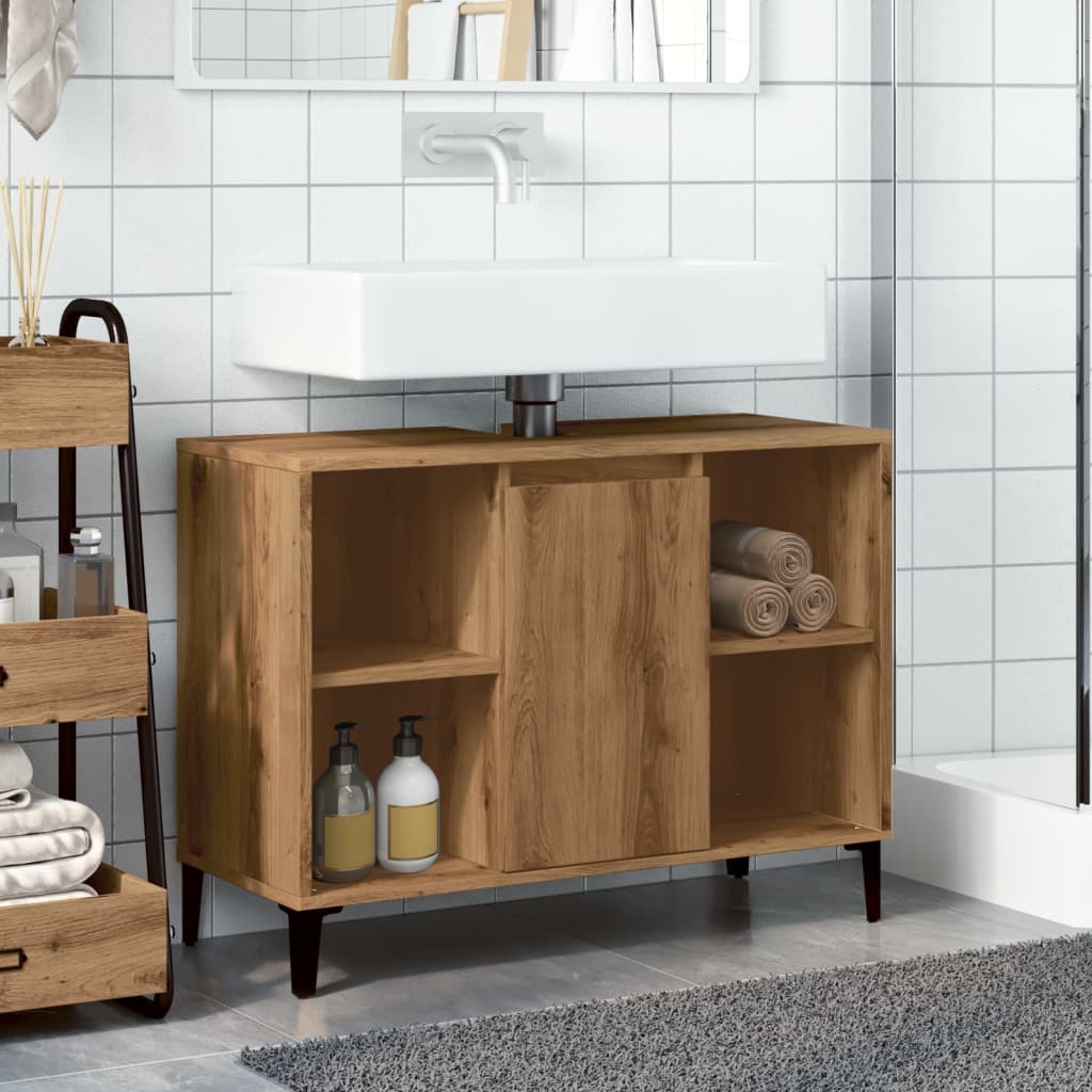 vidaXL Sink Cabinet Artisan Oak 80x33x60 cm Engineered Wood