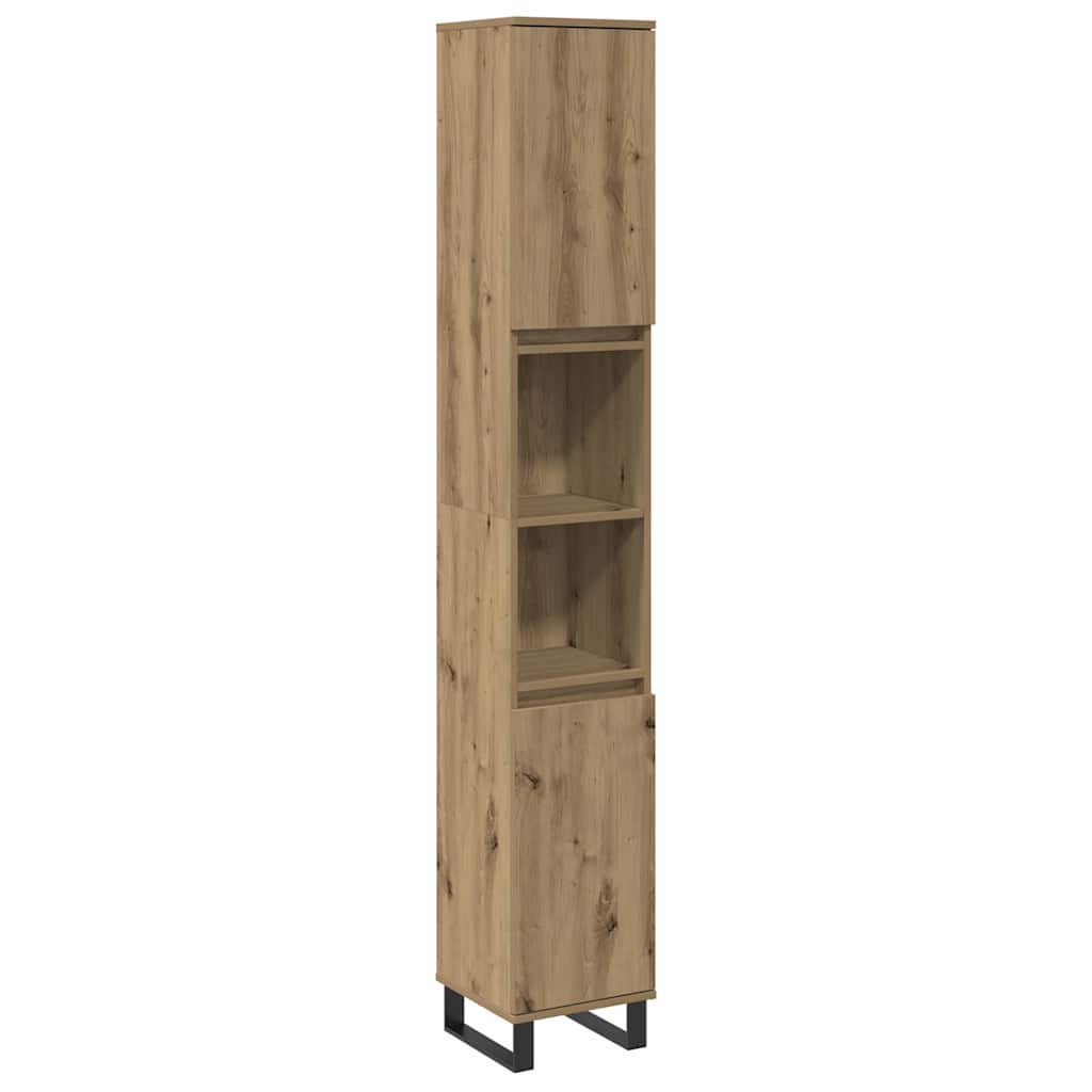 Bathroom Cabinet Artisan Oak 30x30x190 cm Engineered Wood