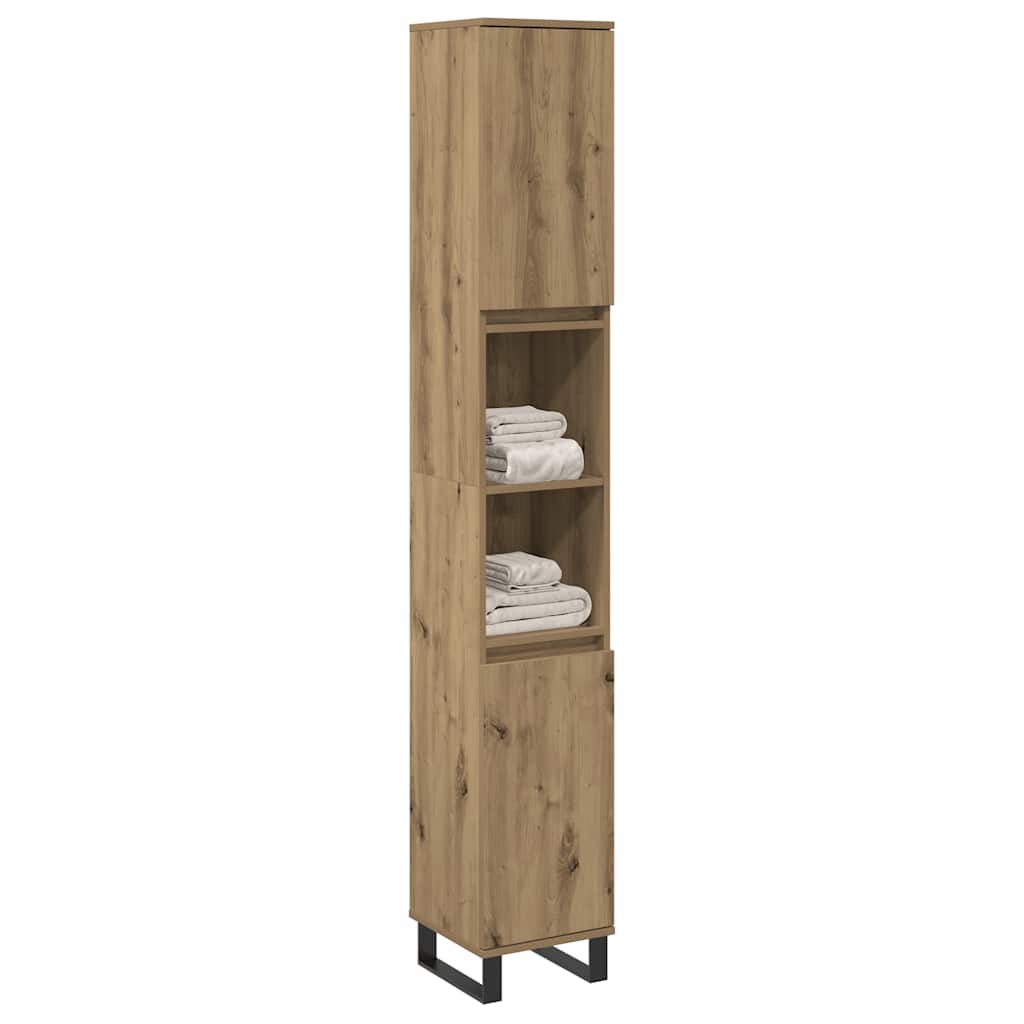 Bathroom Cabinet Artisan Oak 30x30x190 cm Engineered Wood