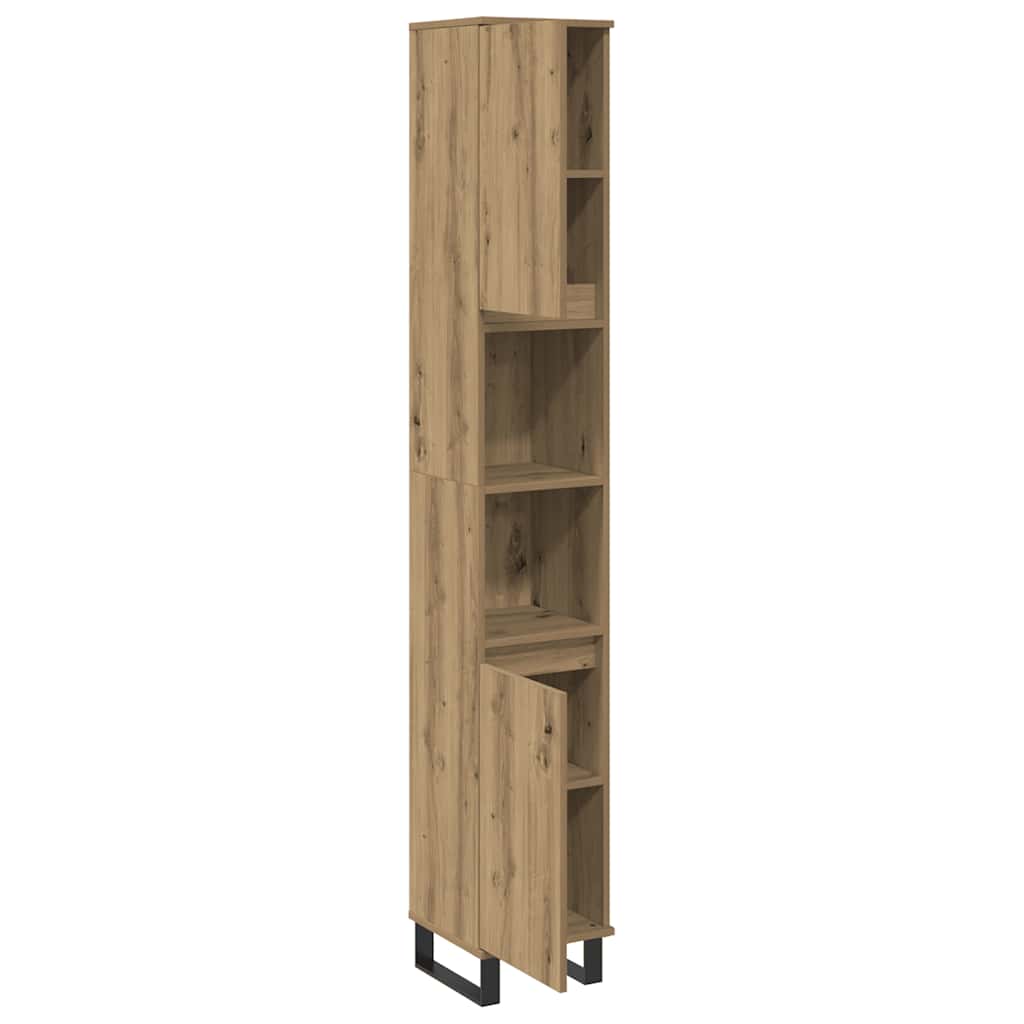 Bathroom Cabinet Artisan Oak 30x30x190 cm Engineered Wood