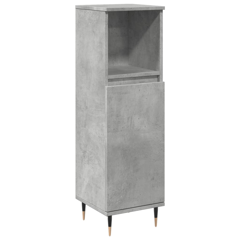 vidaXL Bathroom Cabinet Concrete Grey 30x30x100 cm Engineered Wood