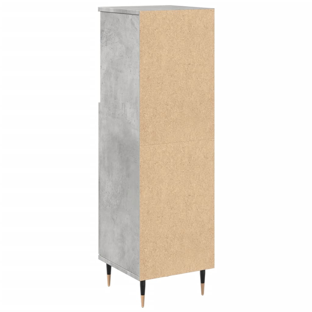 vidaXL Bathroom Cabinet Concrete Grey 30x30x100 cm Engineered Wood