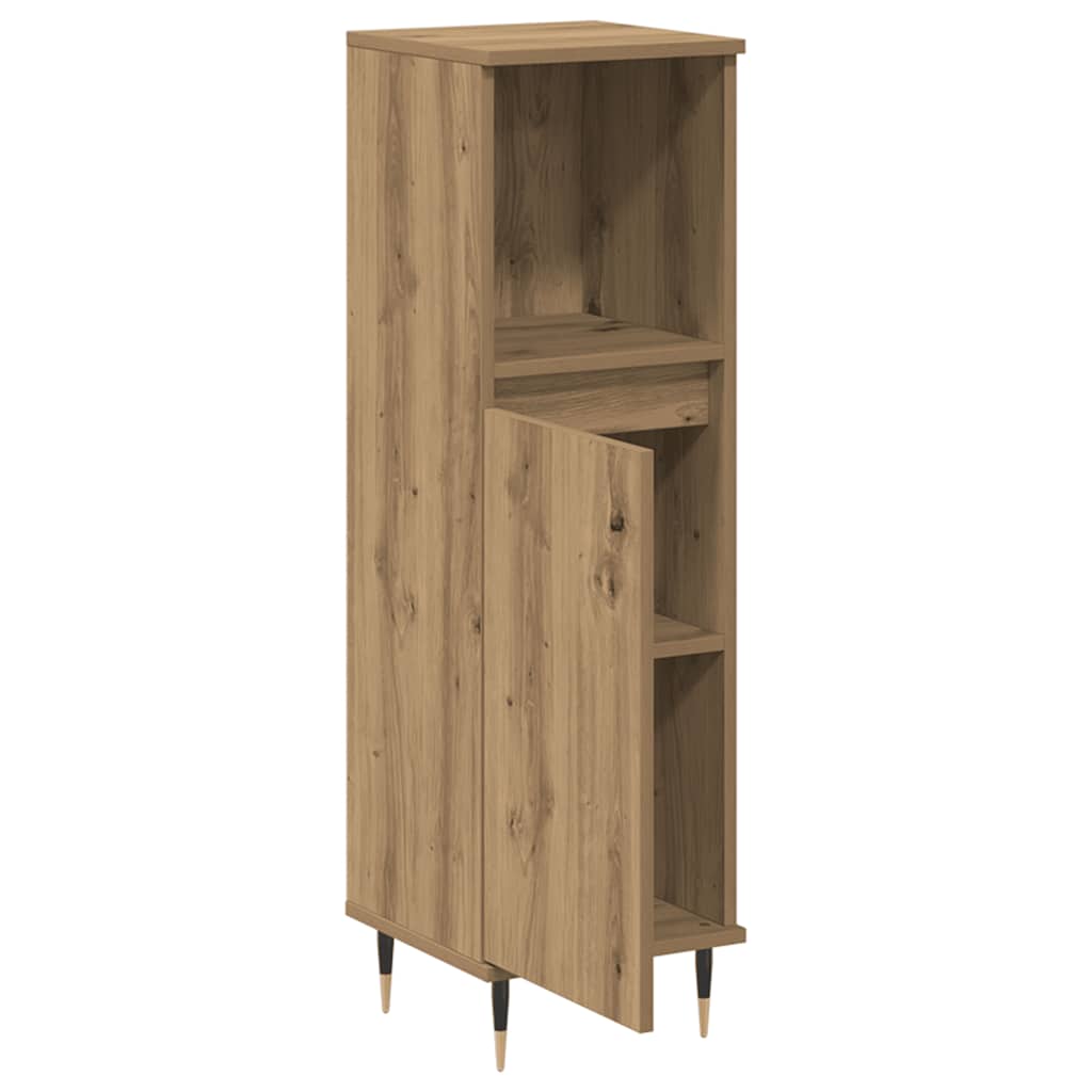 Bathroom Cabinet Artisan Oak 30x30x100 cm Engineered Wood
