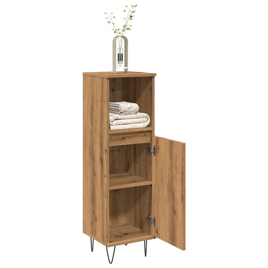 vidaXL Bathroom Cabinet Artisan Oak 30x30x100 cm Engineered Wood