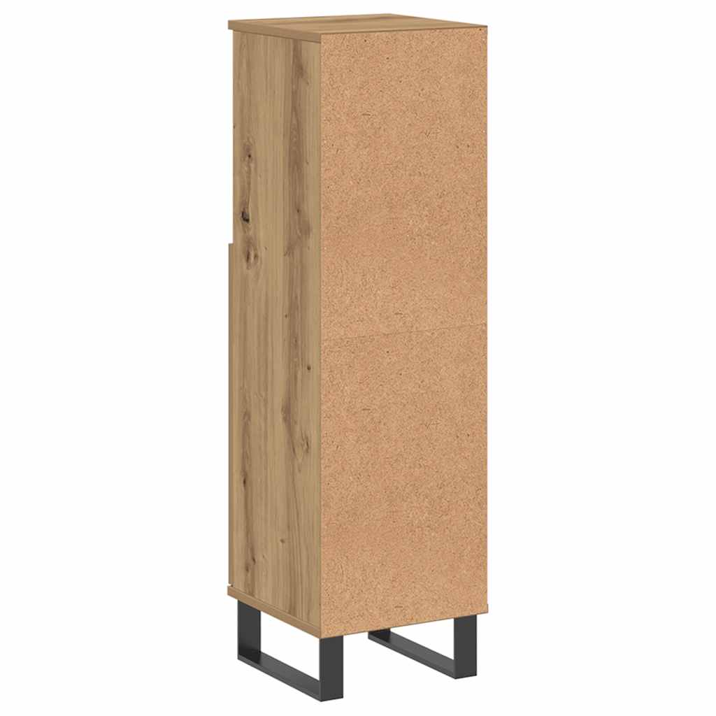 Bathroom Cabinet Artisan Oak 30x30x100 cm Engineered Wood
