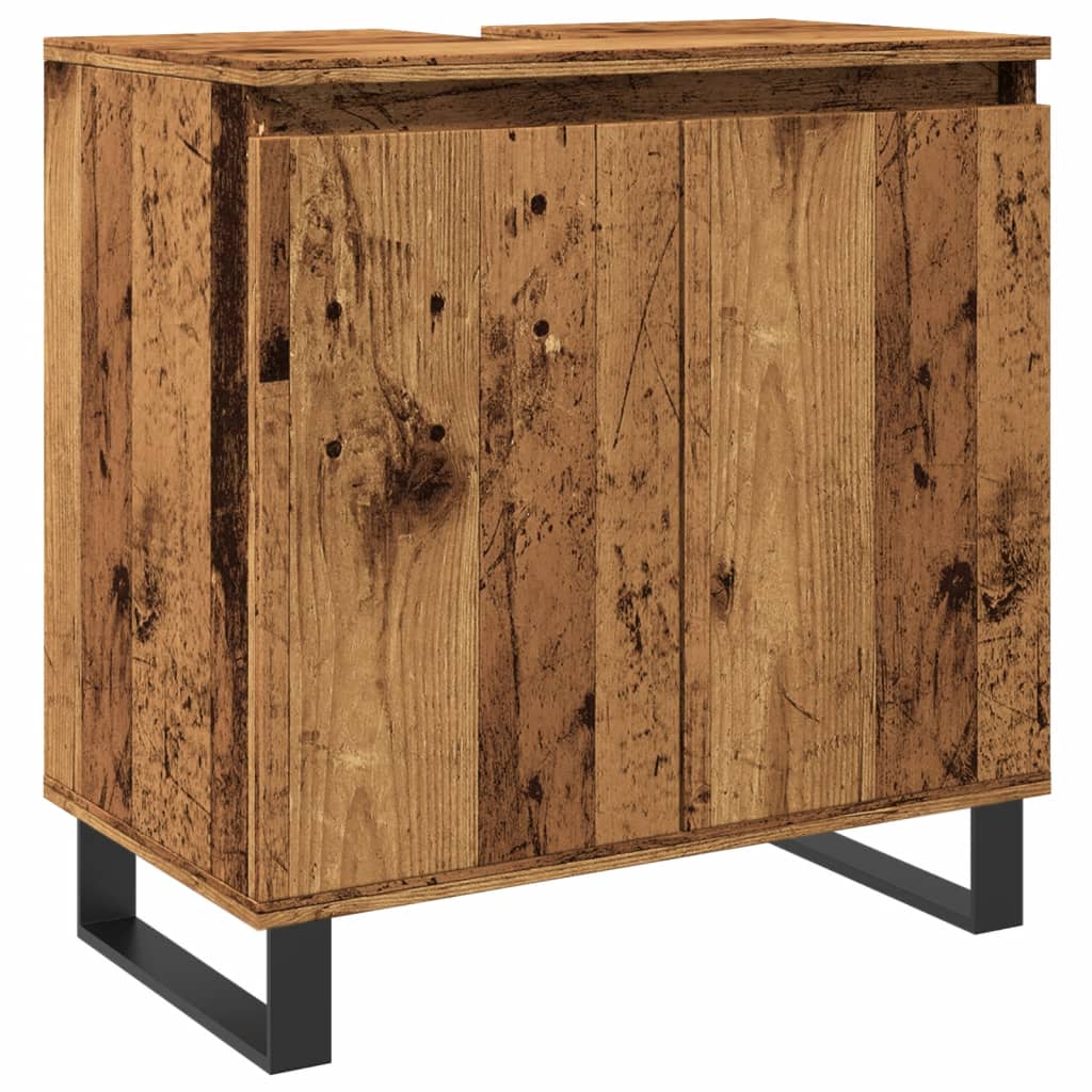 vidaXL Bathroom Cabinet Old Wood 58x33x60 cm Engineered Wood