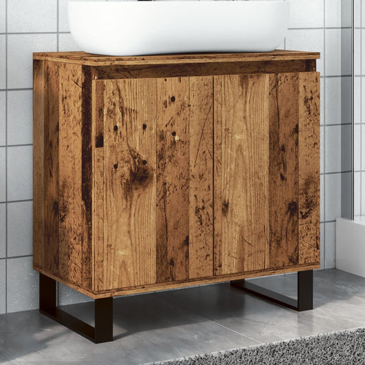 vidaXL Bathroom Cabinet Old Wood 58x33x60 cm Engineered Wood