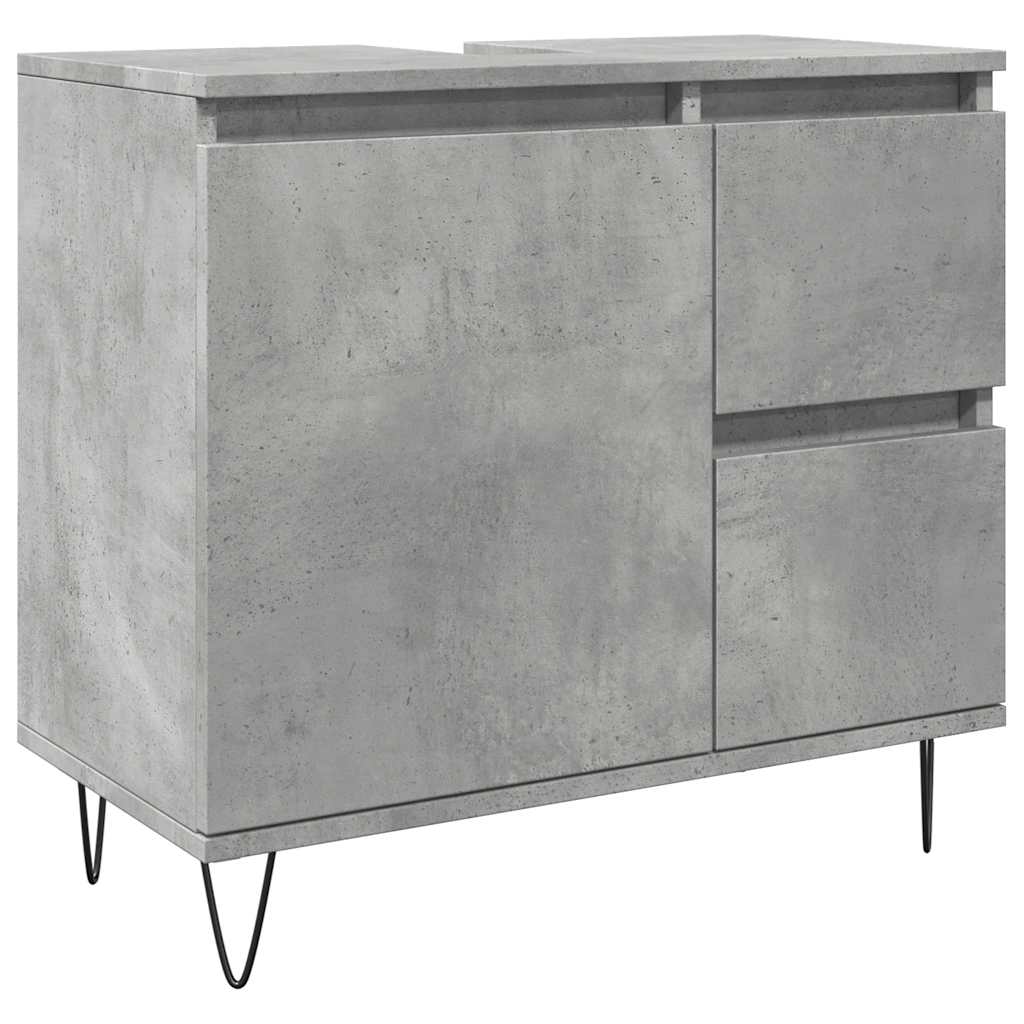 Bathroom Sink Cabinet Concrete Grey 65x33x60 cm Engineered Wood
