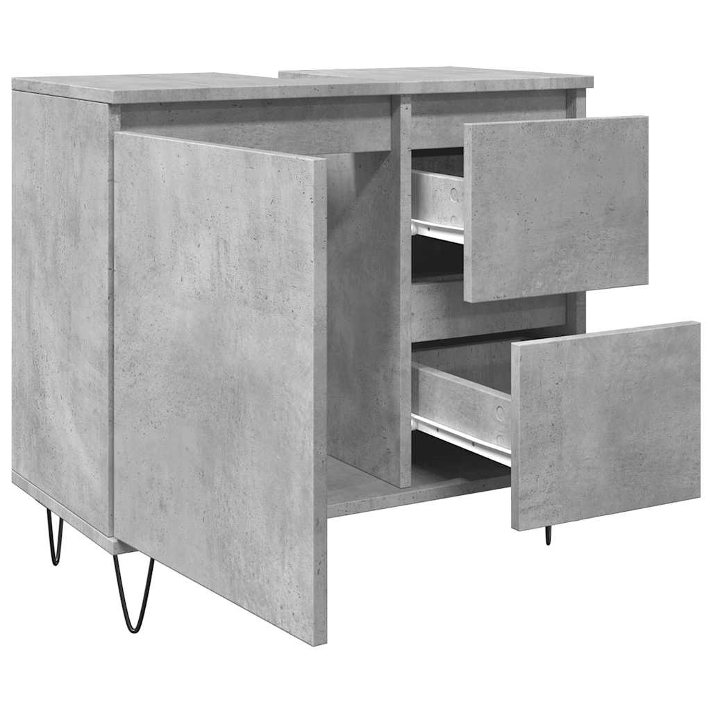Bathroom Sink Cabinet Concrete Grey 65x33x60 cm Engineered Wood