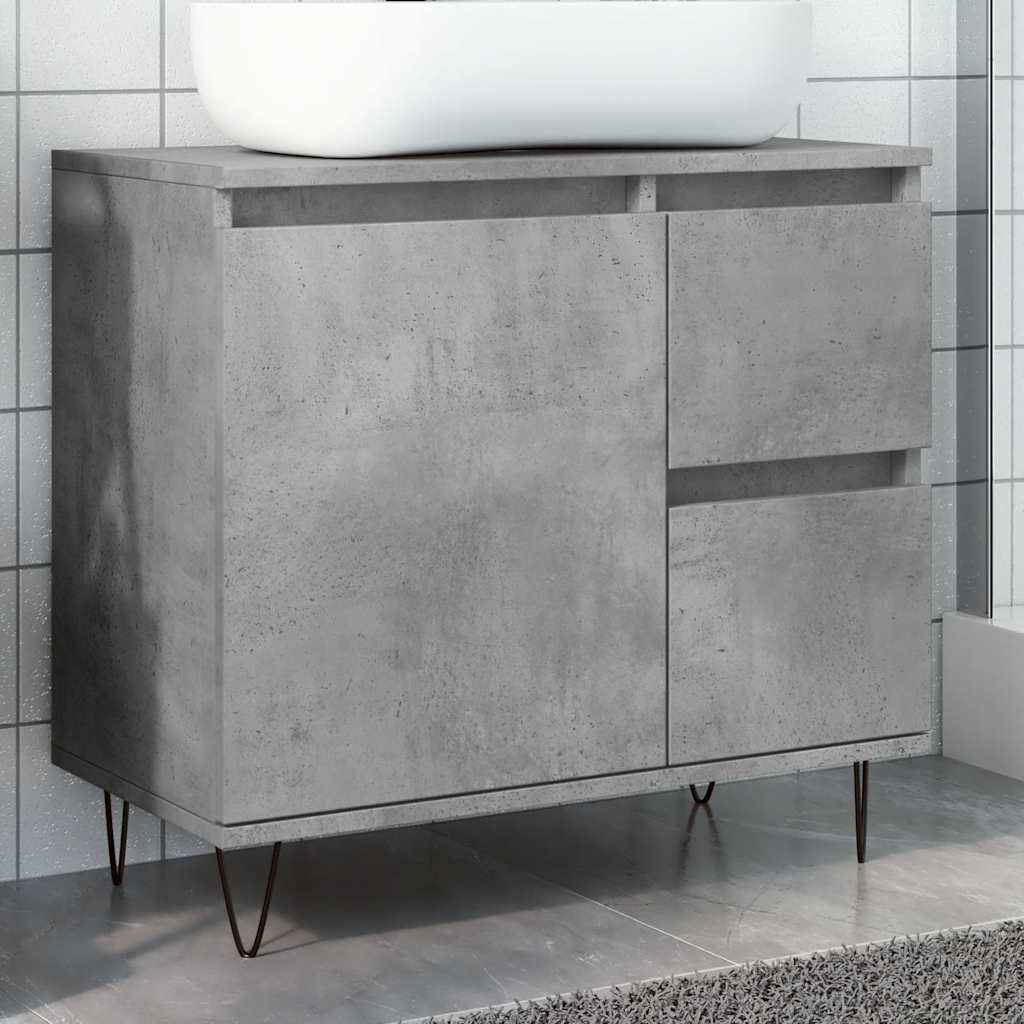 Bathroom Sink Cabinet Concrete Grey 65x33x60 cm Engineered Wood