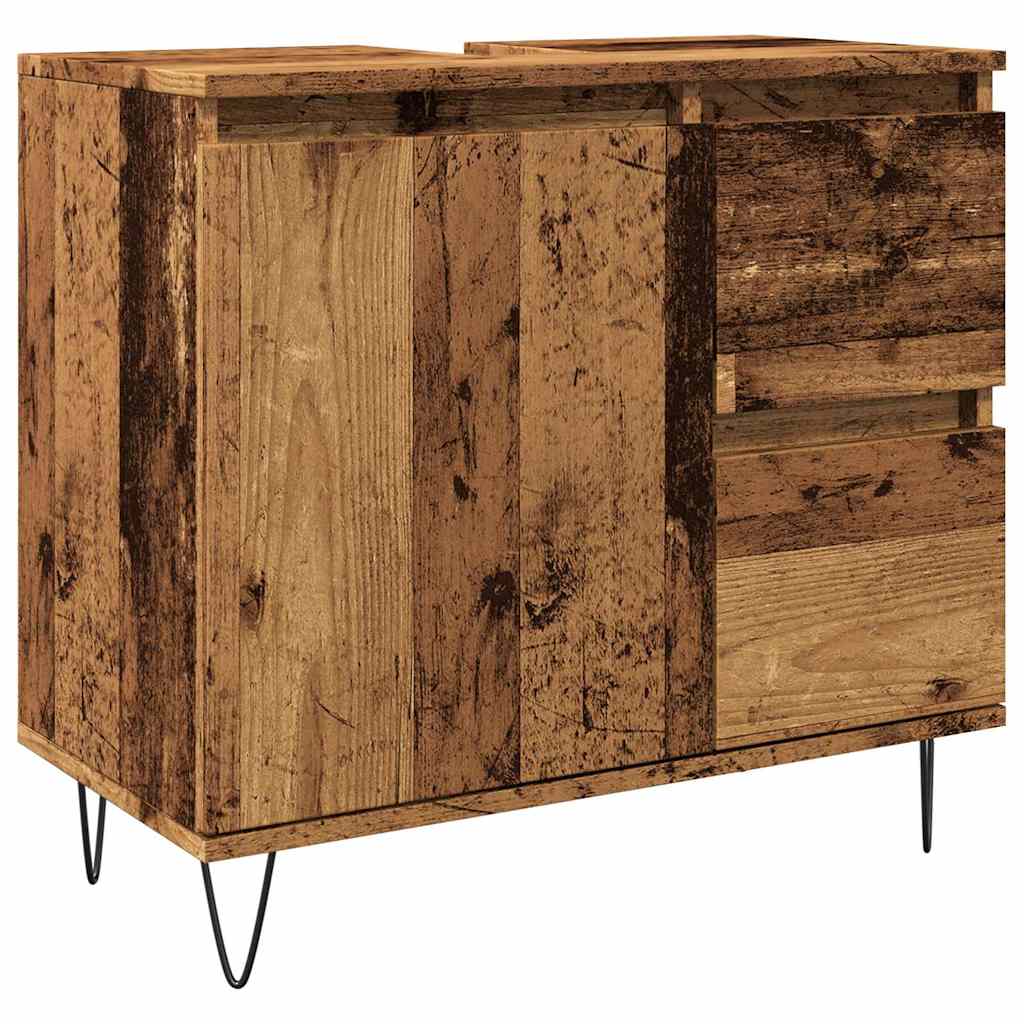 Bathroom Sink Cabinet Old Wood 65x33x60 cm Engineered Wood