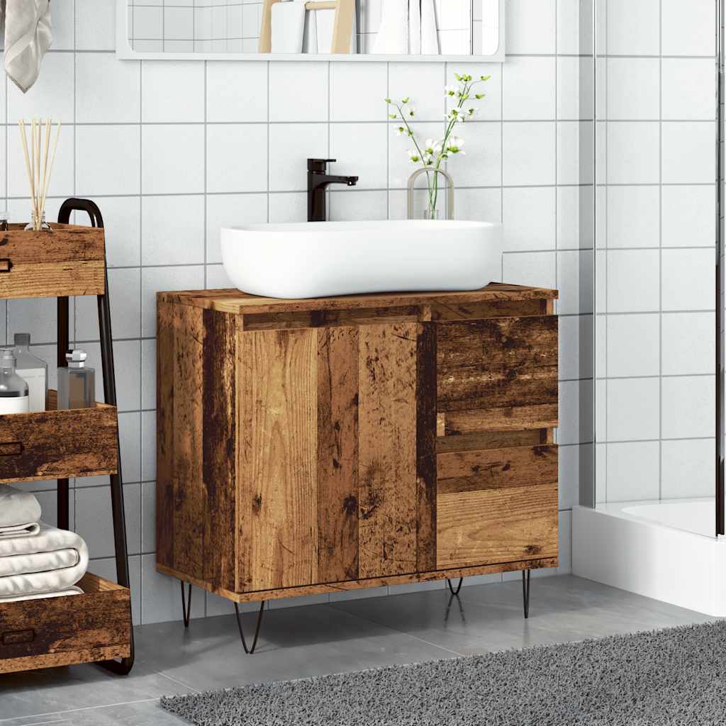 Bathroom Sink Cabinet Old Wood 65x33x60 cm Engineered Wood