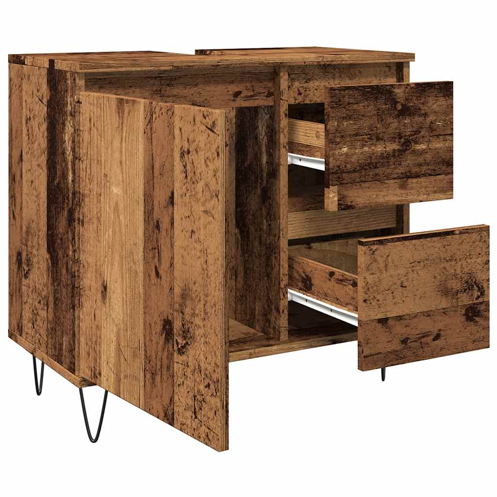Bathroom Sink Cabinet Old Wood 65x33x60 cm Engineered Wood