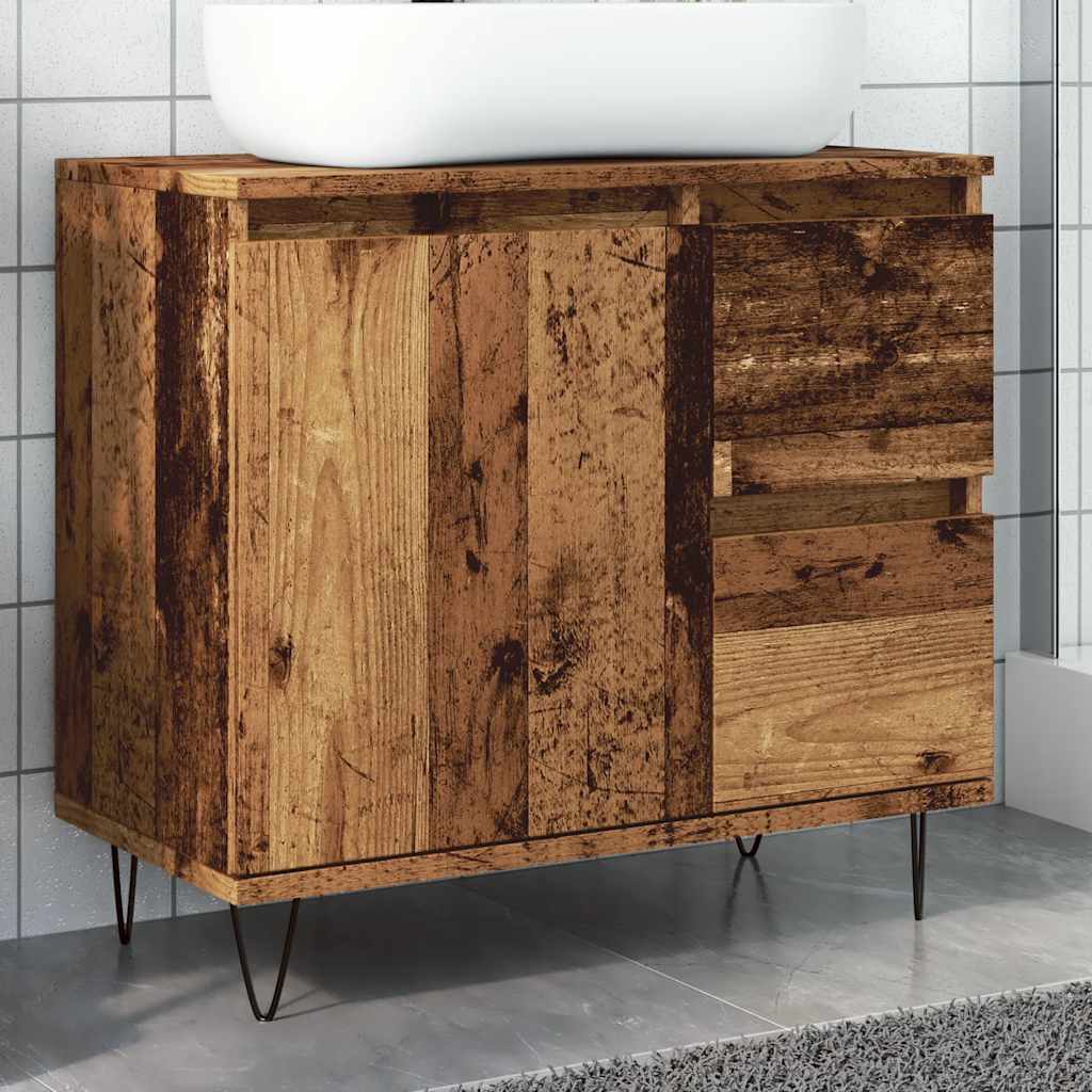 Bathroom Sink Cabinet Old Wood 65x33x60 cm Engineered Wood