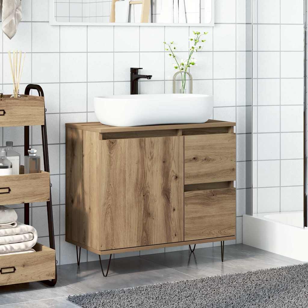 Bathroom Sink Cabinet Artisan Oak 65x33x60 cm Engineered Wood