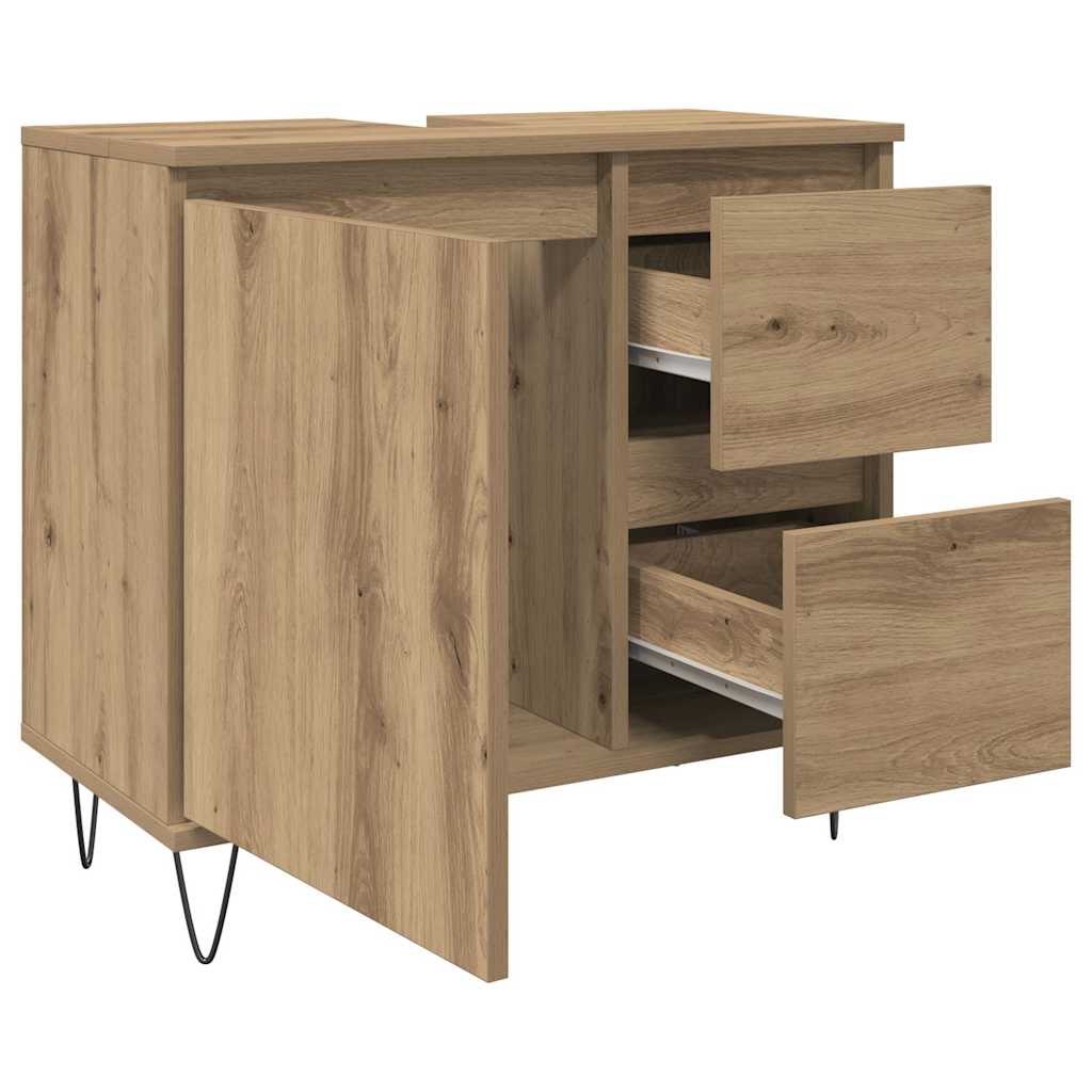 Bathroom Sink Cabinet Artisan Oak 65x33x60 cm Engineered Wood