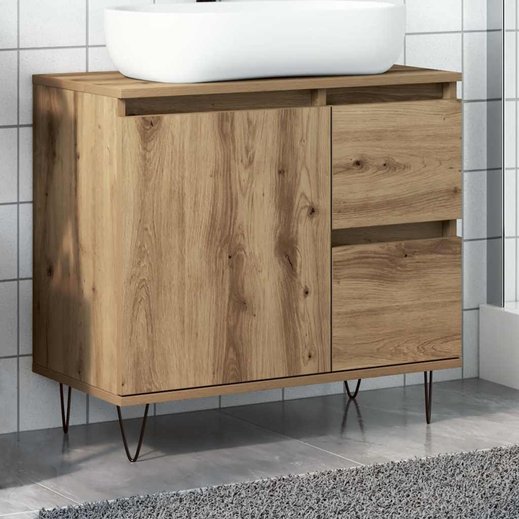 Bathroom Sink Cabinet Artisan Oak 65x33x60 cm Engineered Wood