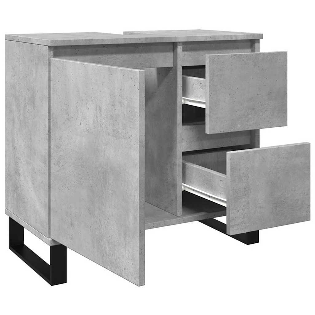 Bathroom Sink Cabinet Concrete Grey 65x33x60 cm Engineered Wood