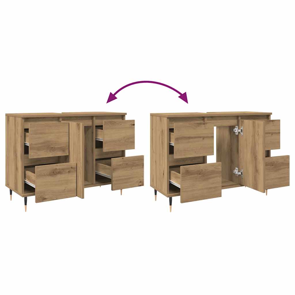 Bathroom Cabinet Artisan Oak 80x33x60 cm Engineered Wood