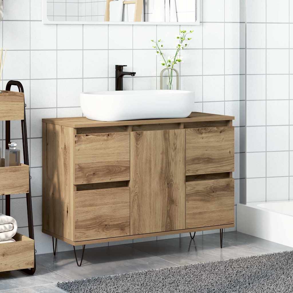 Bathroom Cabinet Artisan Oak 80x33x60 cm Engineered Wood