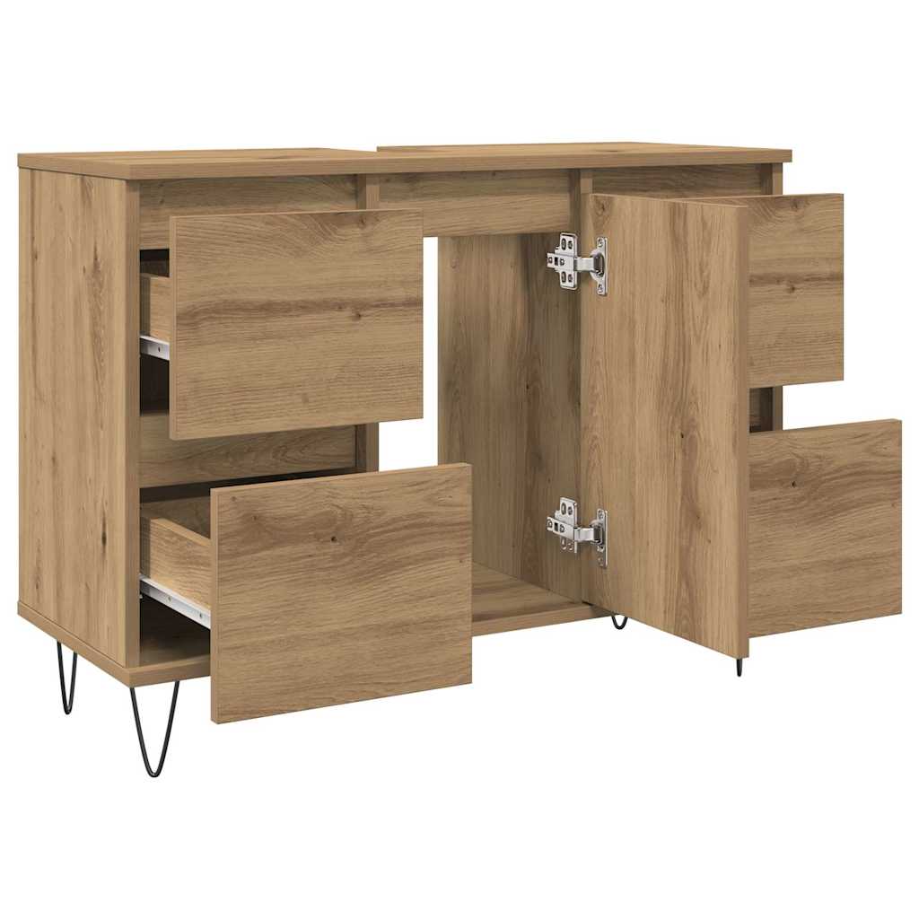 Bathroom Cabinet Artisan Oak 80x33x60 cm Engineered Wood