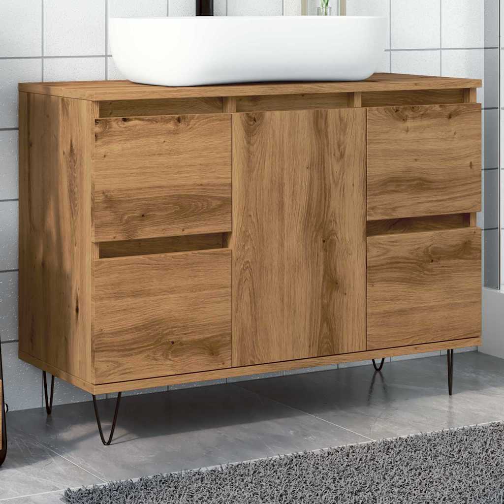 Bathroom Cabinet Artisan Oak 80x33x60 cm Engineered Wood