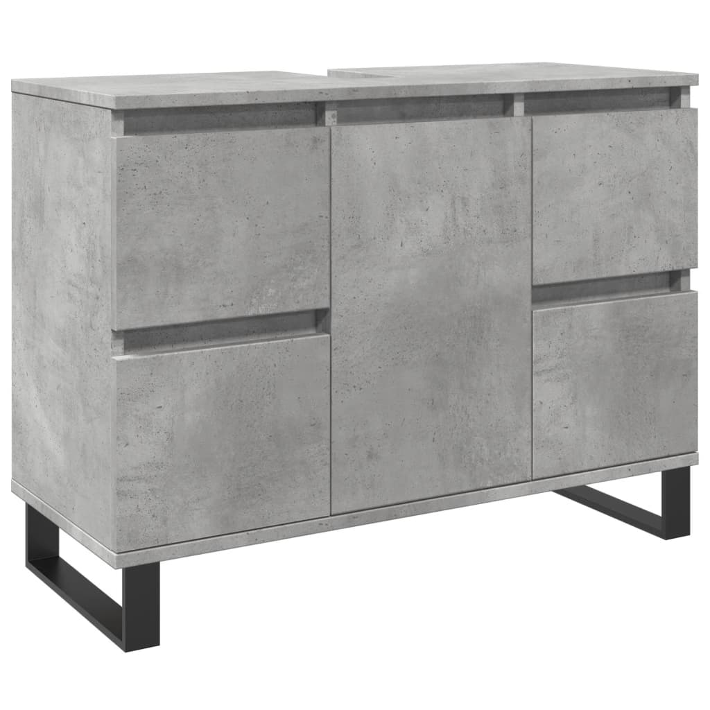 vidaXL Bathroom Sink Cabinet Concrete Grey 80x33x60 cm Engineered Wood