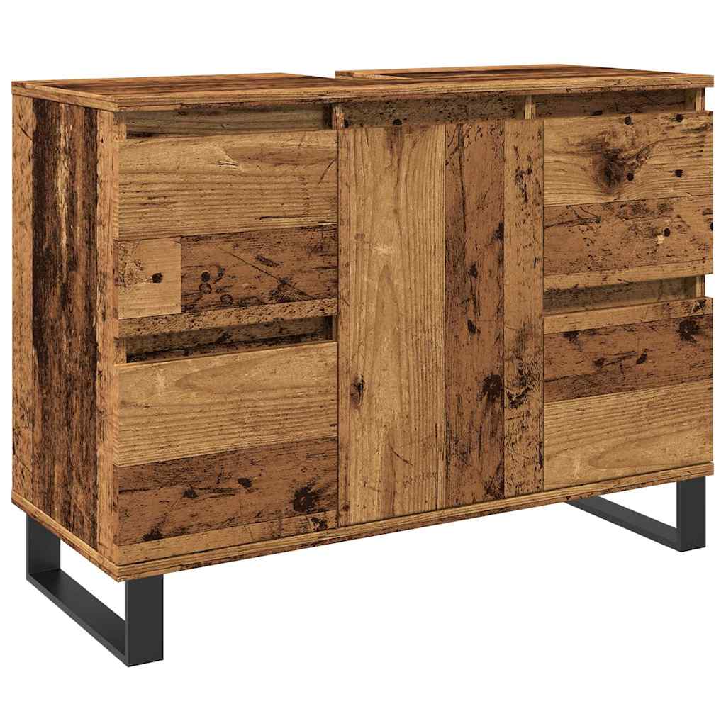 Bathroom Sink Cabinet Old Wood 80x33x60 cm Engineered Wood