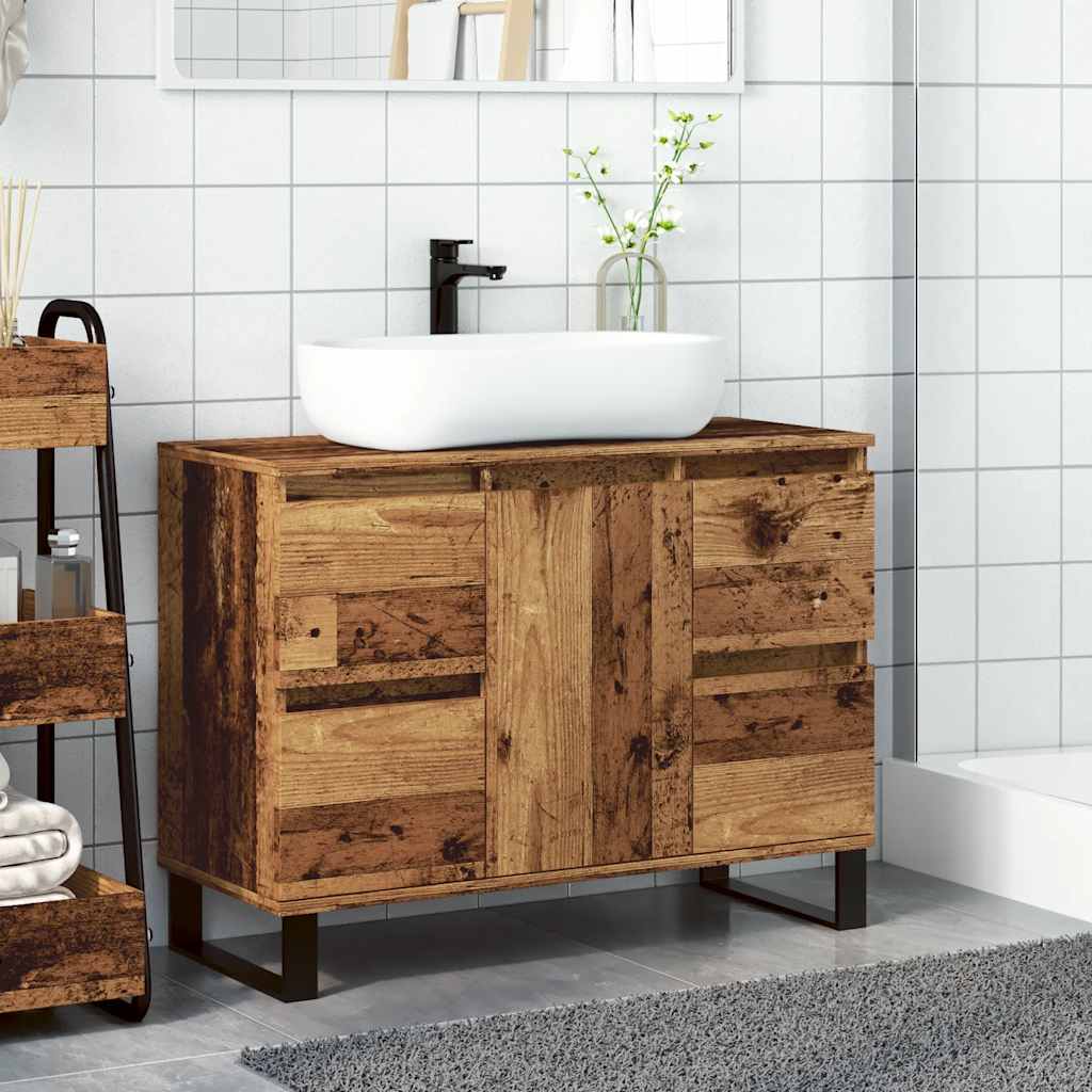Bathroom Sink Cabinet Old Wood 80x33x60 cm Engineered Wood