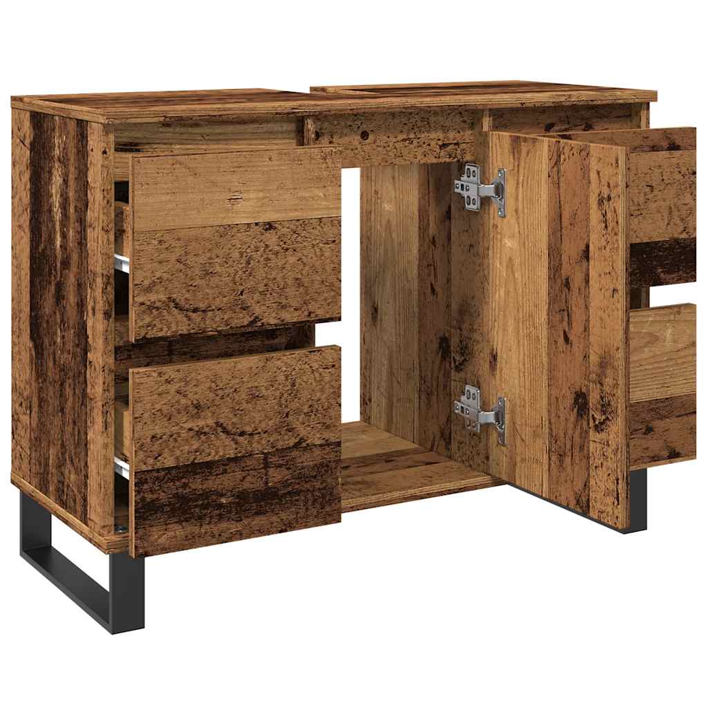 Bathroom Sink Cabinet Old Wood 80x33x60 cm Engineered Wood