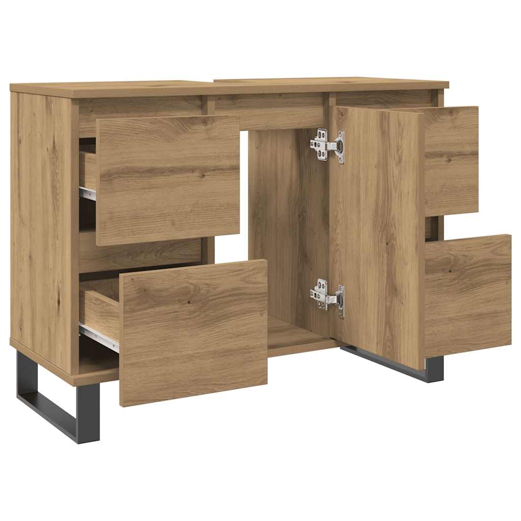 Bathroom Sink Cabinet Artisan Oak 80x33x60 cm Engineered Wood