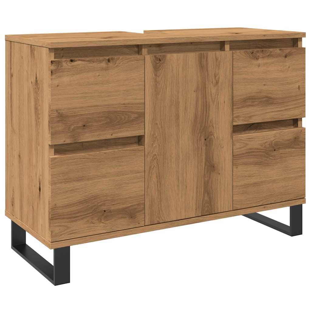 Bathroom Sink Cabinet Artisan Oak 80x33x60 cm Engineered Wood