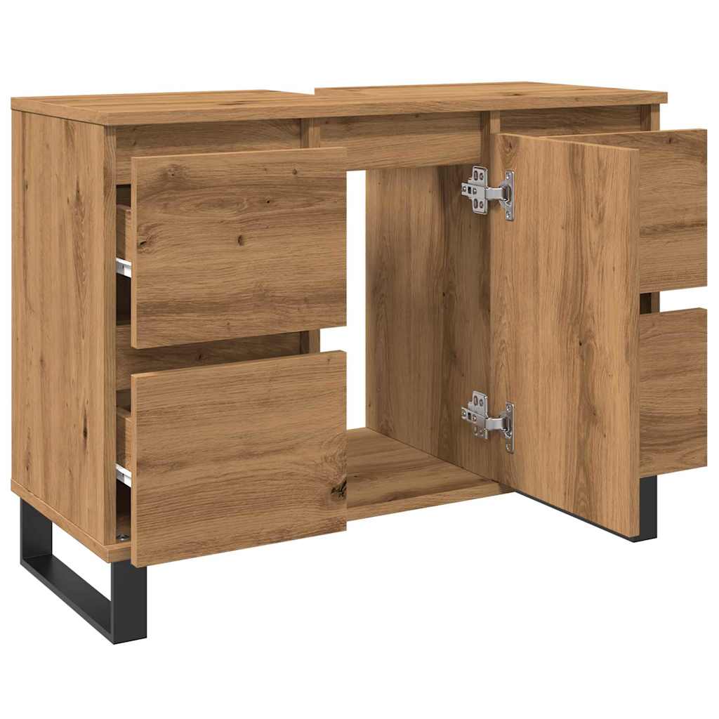 Bathroom Sink Cabinet Artisan Oak 80x33x60 cm Engineered Wood