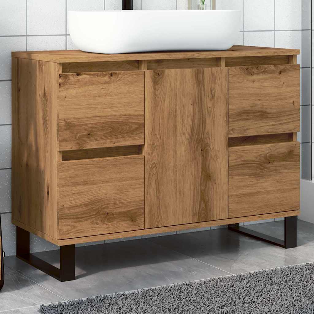 Bathroom Sink Cabinet Artisan Oak 80x33x60 cm Engineered Wood