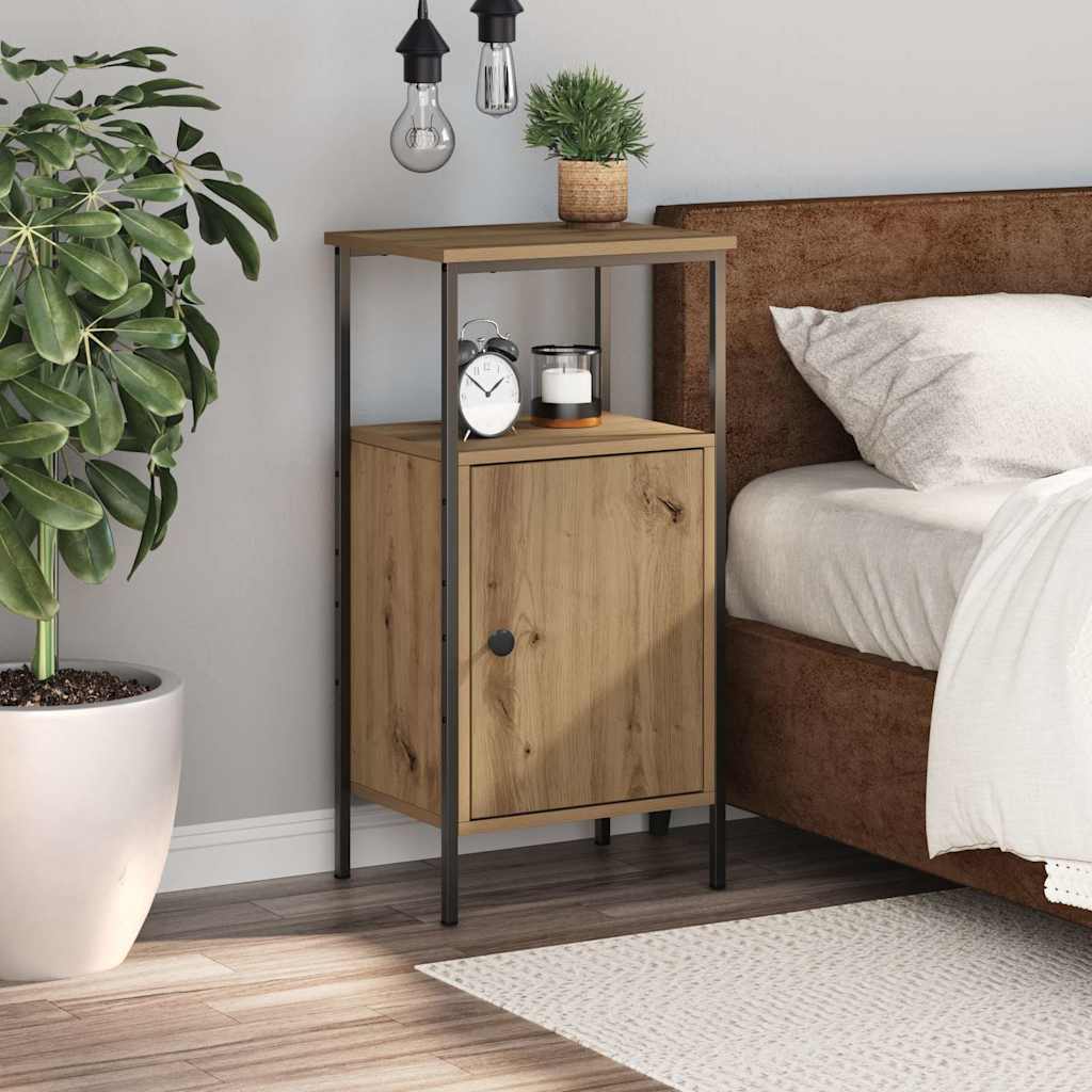 Bedside Cabinet Artisan Oak 41x31x80 cm Engineered Wood