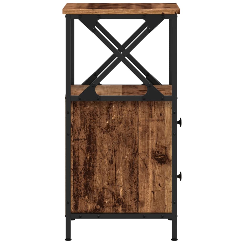 Bedside Cabinet Old Wood 34x35.5x70 cm Engineered Wood