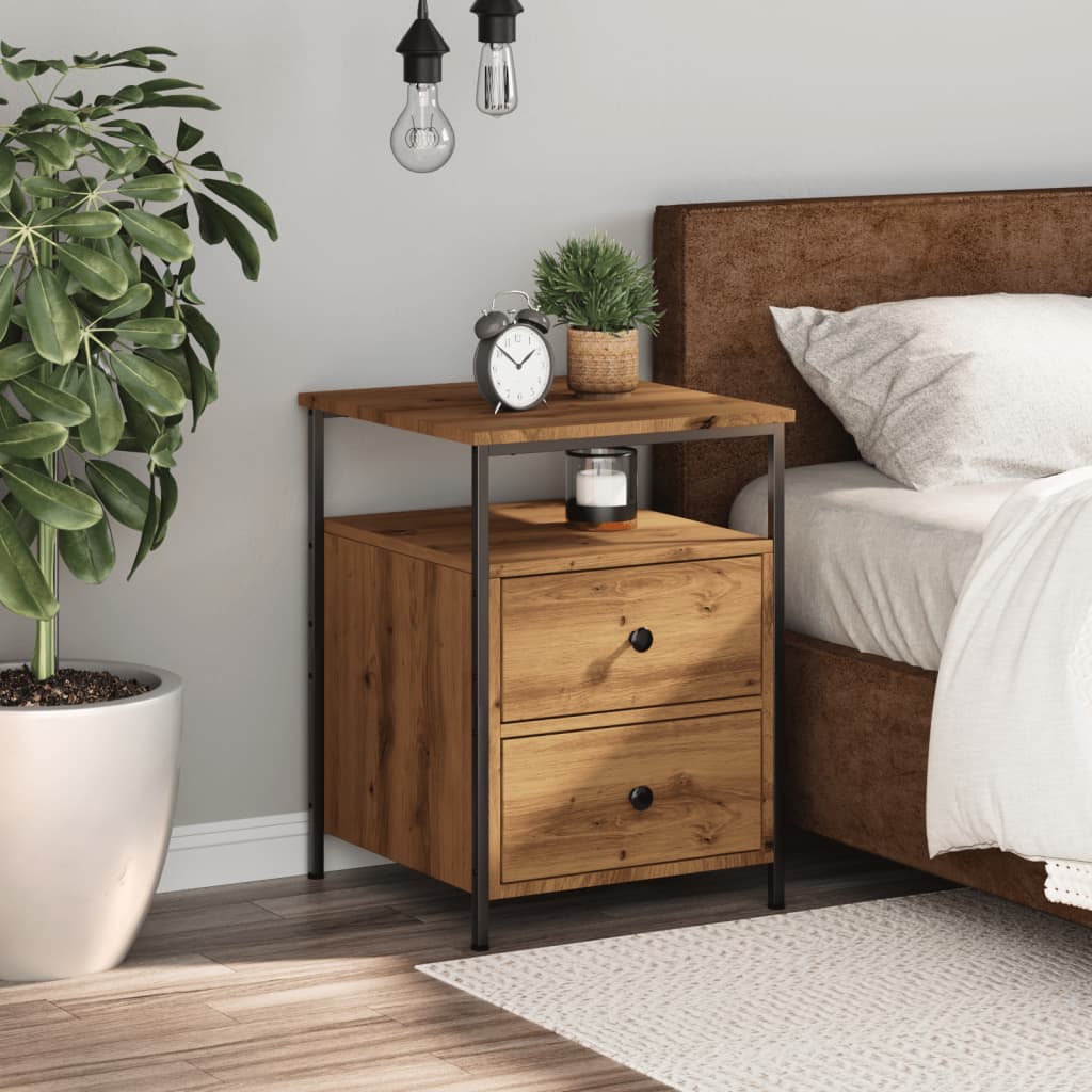 vidaXL Bedside Cabinet Artisan Oak 44x45x60 cm Engineered Wood