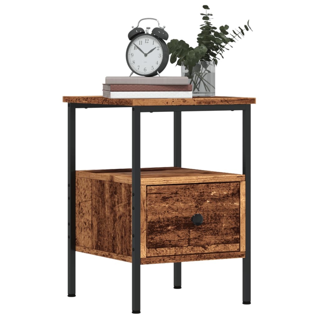 vidaXL Bedside Cabinet Old Wood 34x36x50 cm Engineered Wood