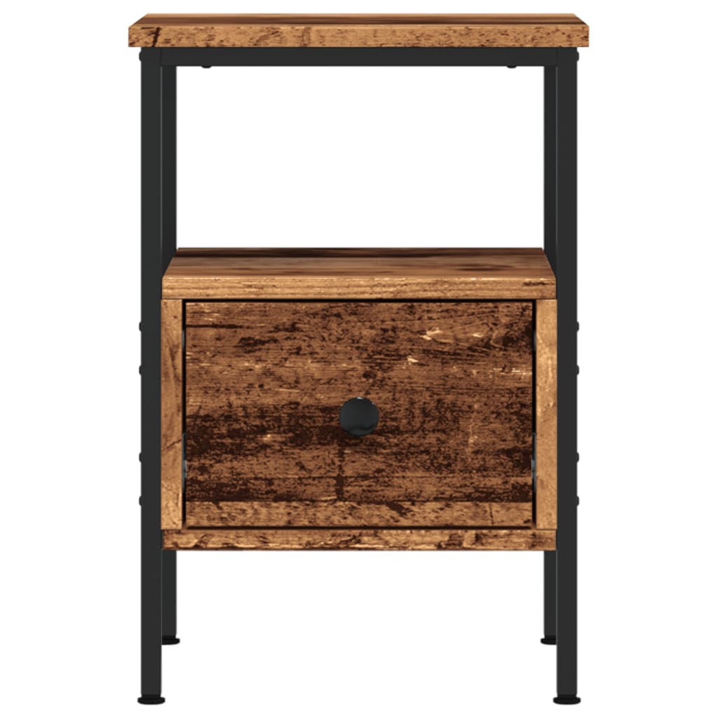 vidaXL Bedside Cabinet Old Wood 34x36x50 cm Engineered Wood