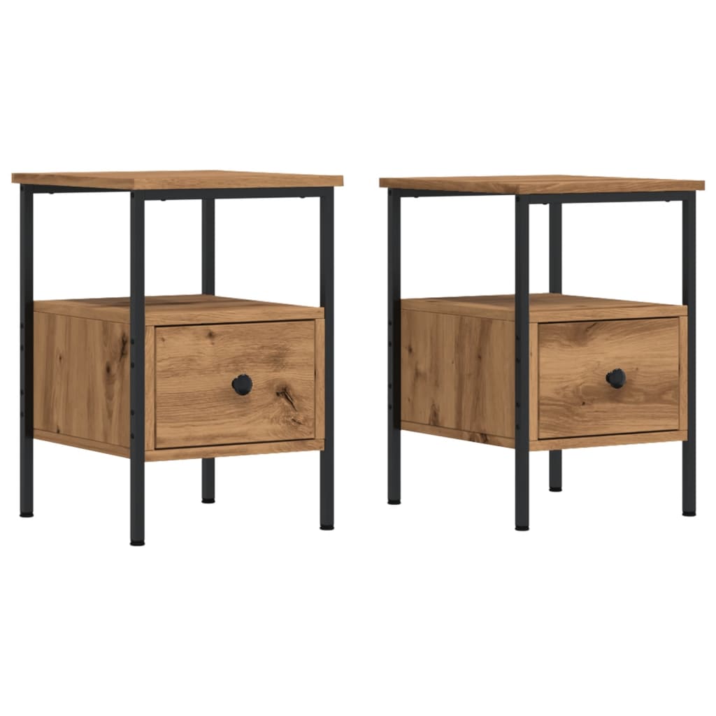 vidaXL Bedside Cabinets 2 pcs Artisan Oak 34x36x50 cm Engineered Wood