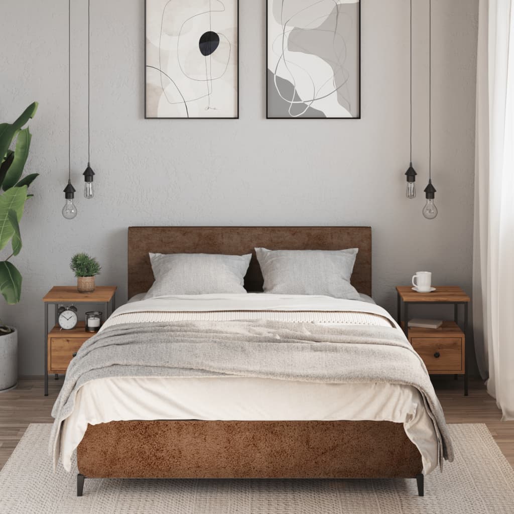 vidaXL Bedside Cabinets 2 pcs Artisan Oak 34x36x50 cm Engineered Wood