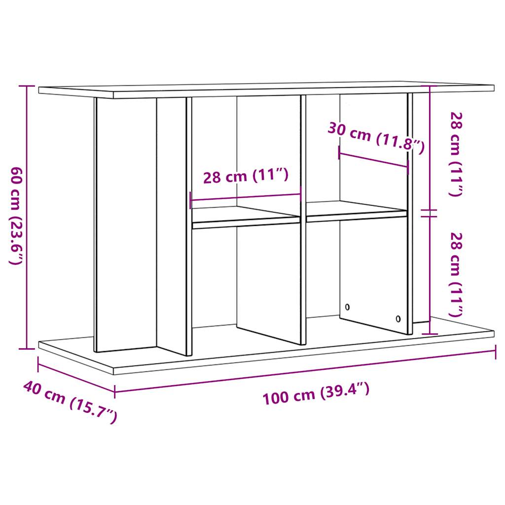 Aquarium Stand Old Wood 100x40x60 cm Engineered Wood