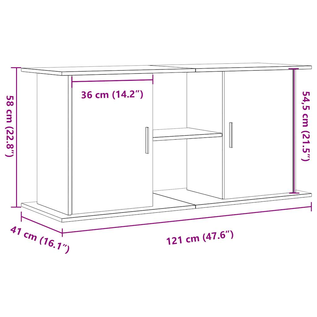 Aquarium Stand Old Wood 121x41x58 cm Engineered Wood