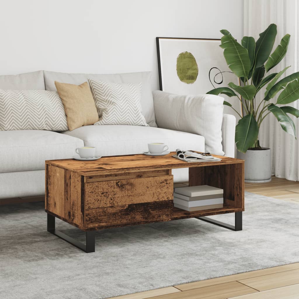 Coffee Table Old Wood 90x50x36,5 cm Engineered Wood