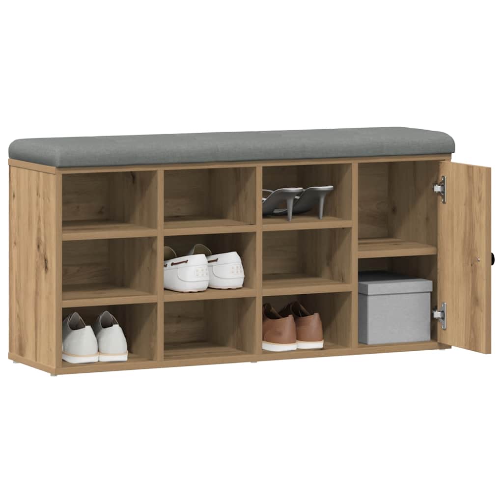Shoe Bench Artisan Oak 102x32x50 cm Engineered Wood