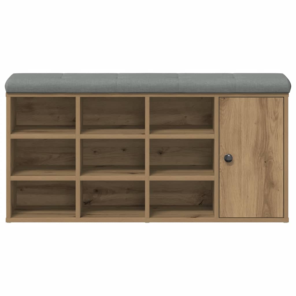 Shoe Bench Artisan Oak 102x32x50 cm Engineered Wood