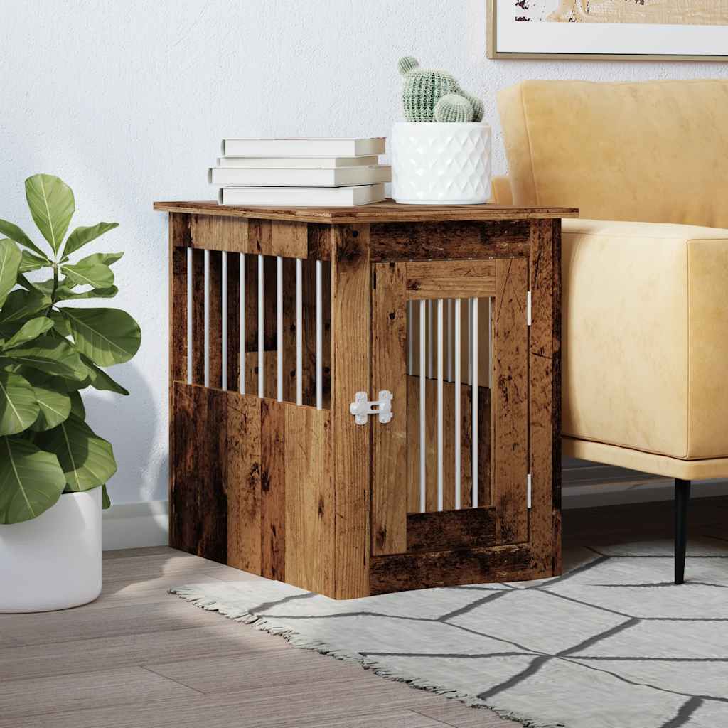 vidaXL Dog Crate Furniture Old Wood 45x62x59 cm Engineered Wood