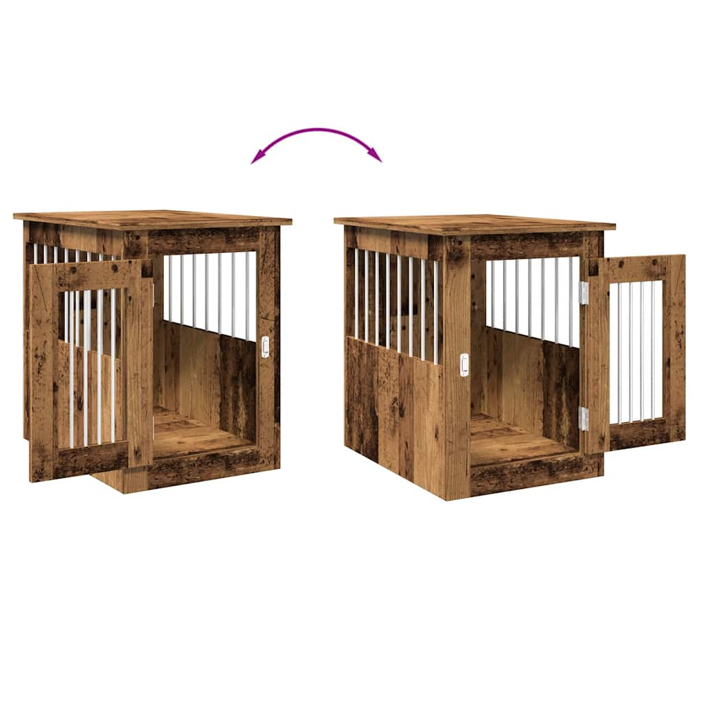 vidaXL Dog Crate Furniture Old Wood 45x62x59 cm Engineered Wood