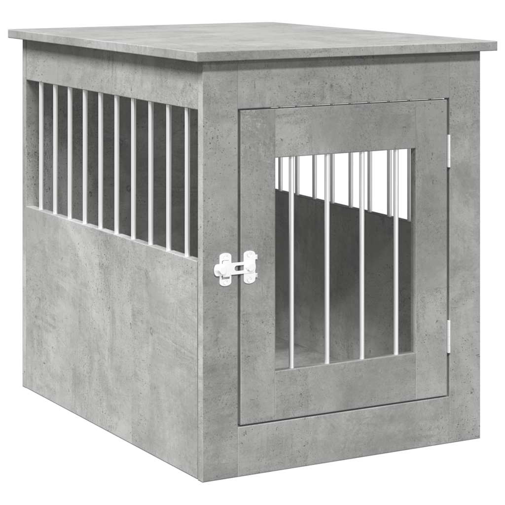 vidaXL Dog Crate Furniture Concrete Grey 55x75x65 cm Engineered Wood