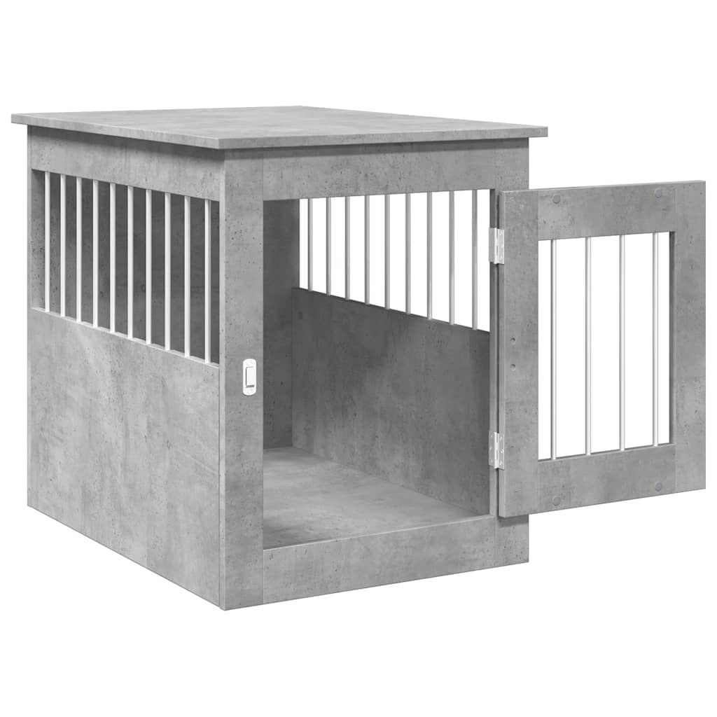 vidaXL Dog Crate Furniture Concrete Grey 55x75x65 cm Engineered Wood